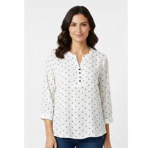 EUC sweet Penelope Price by Reitmans 3/4 sleeves off white blouse top